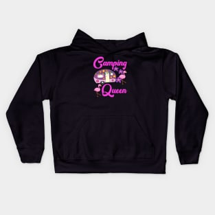 Camping Queen Flamingo Kids Hoodie